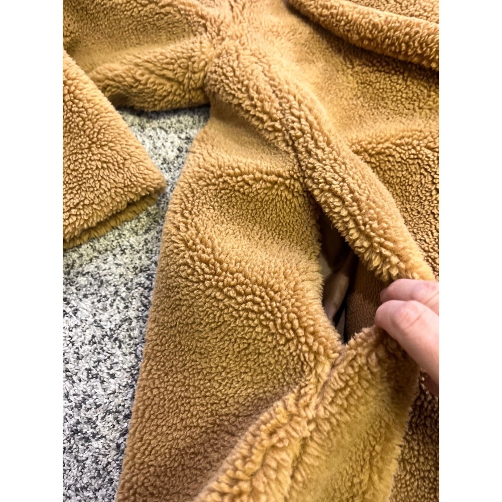 Gap Teddy Coat Womens Small Brown Teddy Sherpa Faux Fur Button Front - Picture 6 of 10